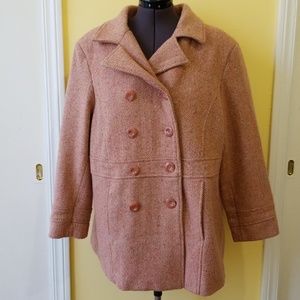 Venezia Red Cream Plaid  Coat Jacket Size 22/24